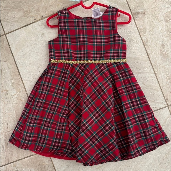 Girls Plaid holiday dress red 4T - Picture 1 of 1